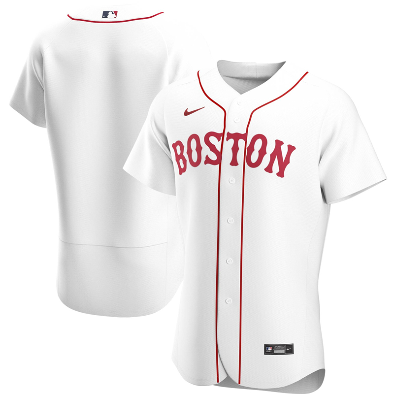 2020 MLB Men Boston Red Sox Nike White Home 2020 Authentic Jersey 1->customized mlb jersey->Custom Jersey